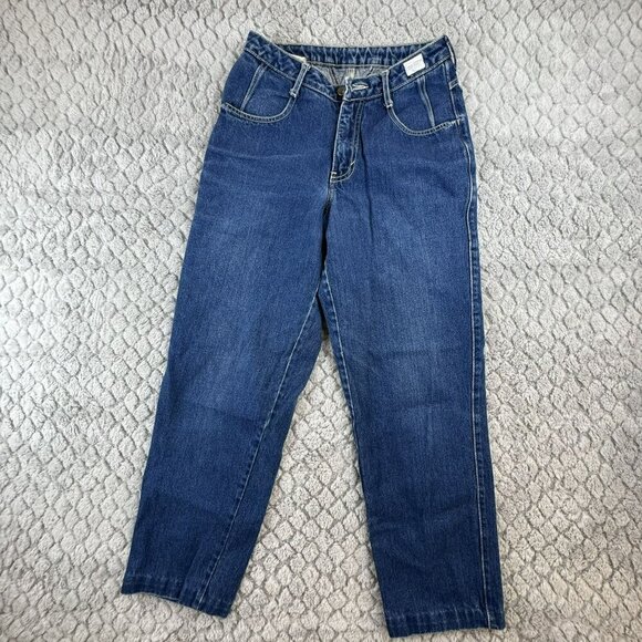 Sasson Womens Blue DenimVintage Pleated front Mom Jeans  Size 10‎ 26x27 - Picture 1 of 10